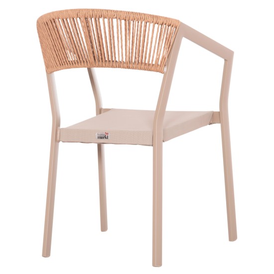 ΠΟΛΥΘΡΟΝΑ ΑΛΟΥΜΙΝΙΟΥ MIRI HM5891.03 ΣΑΜΠΑΝΙΖΕ ΣΚΕΛΕΤΟΣ&TEXTLINE- RATTAN 56x58x80.5Υ εκ.