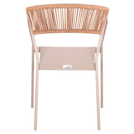 ΠΟΛΥΘΡΟΝΑ ΑΛΟΥΜΙΝΙΟΥ MIRI HM5891.03 ΣΑΜΠΑΝΙΖΕ ΣΚΕΛΕΤΟΣ&TEXTLINE- RATTAN 56x58x80.5Υ εκ.