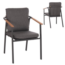 ΠΟΛΥΘΡΟΝΑ ΑΛΟΥΜΙΝΙΟΥ SENTI HM6204.01 ΣΚΕΛΕΤΟΣ & OLEFIN ΣΚΟΥΡΟ ΓΚΡΙ 60x55.5x90Υεκ