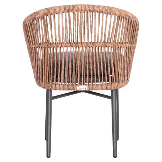 ΠΟΛΥΘΡΟΝΑ ΑΛΟΥΜΙΝΙΟΥ ORIN HM6265.01 ΣΚΟΥΡΟ ΓΚΡΙ- P.E.RATTAN ΣΕ ΦΥΣΙΚΟ 58x61x75Υεκ.