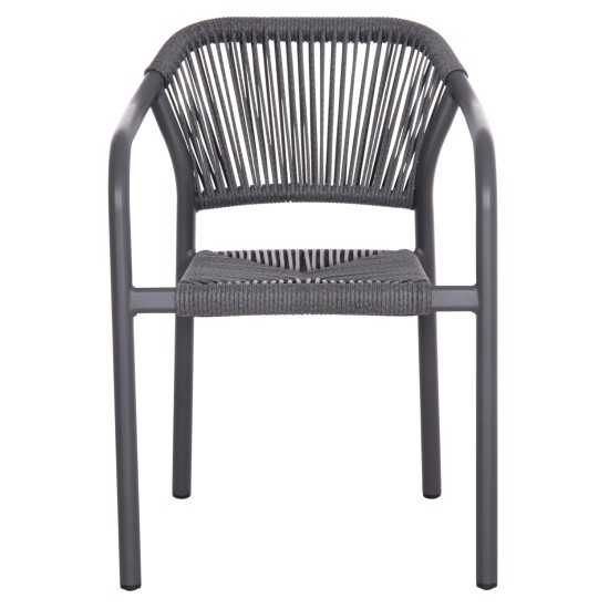 ΠΟΛΥΘΡΟΝΑ ΑΛΟΥΜΙΝΙΟΥ LUCCI HM6266.01 ΣΚΟΥΡΟ ΓΚΡΙ ΣΚΕΛΕΤΟΣ & P.E.RATTAN 58x56x79Υεκ