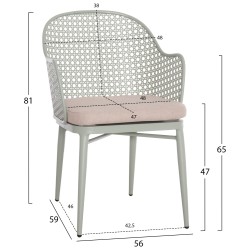 ΠΟΛΥΘΡΟΝΑ ΑΛΟΥΜΙΝΙΟΥ OREGO HM6268.06 ΦΥΣΤΙΚΙ-ΜΑΞΙΛΑΡΙ ΜΠΕΖ 56x59x81Υεκ.