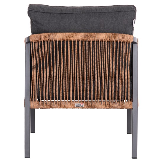 ΠΟΛΥΘΡΟΝΑ ΑΛΟΥΜΙΝΙΟΥ MAYBEL HM6283.01 ΑΝΘΡΑΚΙ ΜΕ ΚΑΦΕ P.E.RATTAN 67x74x72-87Υεκ.