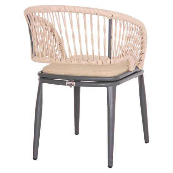 ΠΟΛΥΘΡΟΝΑ ΑΛΟΥΜΙΝΙΟΥ MAGNET HM6287.01 ΣΚΟΥΡΟ ΓΚΡΙ ΜΕ ΚΡΕΜ P.E.ΣΧΟΙΝΙ 59x61x81.5Υεκ