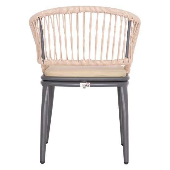 ΠΟΛΥΘΡΟΝΑ ΑΛΟΥΜΙΝΙΟΥ MAGNET HM6287.01 ΣΚΟΥΡΟ ΓΚΡΙ ΜΕ ΚΡΕΜ P.E.ΣΧΟΙΝΙ 59x61x81.5Υεκ