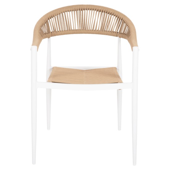 ΠΟΛΥΘΡΟΝΑ ΑΛΟΥΜΙΝΙΟΥ GRET HM5854.01 ΛΕΥΚΗ PE RATTAN ΜΠΕΖ 56x55,5x78Υεκ.