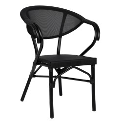 ΠΟΛΥΘΡΟΝΑ ΑΛΟΥΜΙΝΙΟΥ CLAY BAMBOO LOOK ΜΑΥΡΗ ΜΕ TEXTLINE HM5025.02 59x60x82 cm