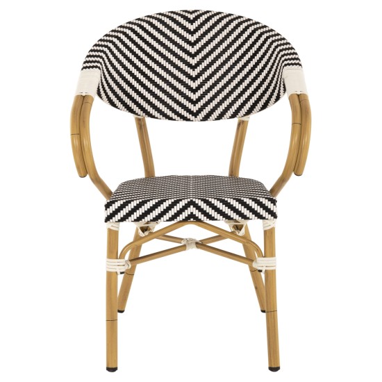 ΠΟΛΥΘΡΟΝΑ BAMBOO LOOK HM5861.01 ΜΑΥΡΟ-ΛΕΥΚΟ 57x55x82 εκ.