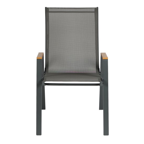 ΠΟΛΥΘΡΟΝΑ ΕΞ.ΧΩΡΟΥ LEONE HM6429.01 ΜΕΤΑΛΛΙΚΗ ΓΚΡΙ--TEXTILENE ΓΚΡΙ 54x74x91Υεκ