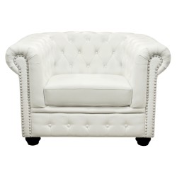 ΠΟΛΥΘΡΟΝΑ T.CHESTERFIELD POLINA HM3011.02 PU ΛΕΥΚΟ ΜΑΤ 110x90x73Y εκ.