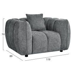 ΠΟΛΥΘΡΟΝΑ LYKKE HM3325.01 ΓΚΡΙ ΥΦΑΣΜΑ 119x89x70Υεκ