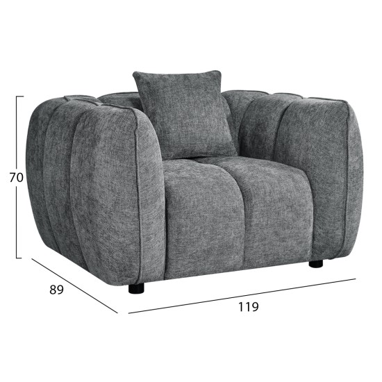 ΠΟΛΥΘΡΟΝΑ LYKKE HM3325.01 ΓΚΡΙ ΥΦΑΣΜΑ 119x89x70Υεκ