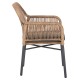 ΠΟΛΥΘΡΟΝΑ TOPIN HM6048.03 ΑΛΟΥΜΙΝΙΟ ΑΝΘΡΑΚΙ-P.E. RATTAN ΜΠΕΖ-ΜΑΞΙΛΑΡΙ ΑΝΘΡΑΚΙ