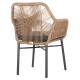 ΠΟΛΥΘΡΟΝΑ TOPIN HM6048.03 ΑΛΟΥΜΙΝΙΟ ΑΝΘΡΑΚΙ-P.E. RATTAN ΜΠΕΖ-ΜΑΞΙΛΑΡΙ ΑΝΘΡΑΚΙ