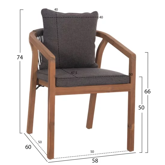 ΠΟΛΥΘΡΟΝΑ CONTREL HM6244.02 ΞΥΛΟ ΑΚΑΚΙΑΣ ΦΥΣΙΚΟ-ΣΧΟΙΝΙ & ΜΑΞΙΛΑΡΙΑ ΓΚΡΙ 58x60x74Υεκ.