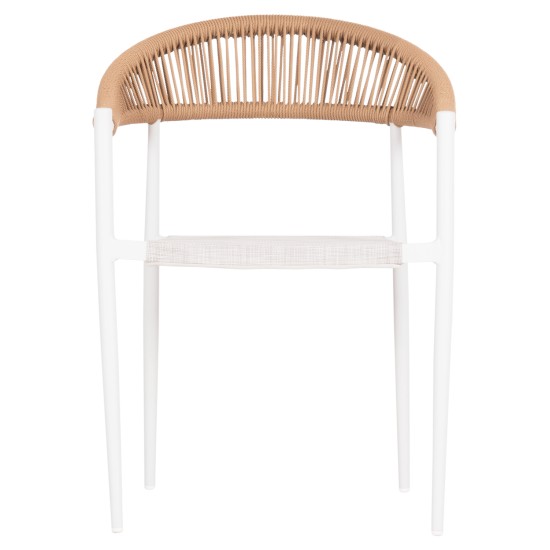 ΠΟΛΥΘΡΟΝΑ BERG HM6284.01 ΑΛΟΥΜΙΝΙΟ & TEXTILENE ΛΕΥΚΟ--P.E.TWISTED RATTAN 55x56x79Υεκ