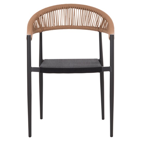 ΠΟΛΥΘΡΟΝΑ BERG HM6284.02 ΑΛΟΥΜΙΝΙΟ & TEXTILENE ΣΚΟΥΡΟ ΓΚΡΙ--P.E.TWISTED RATTAN 55x56x79Υεκ