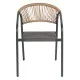 ΠΟΛΥΘΡΟΝΑ HOMAN HM6430.01 ΓΚΡΙ ΜΕΤΑΛΛΟ & TEXTILENE--ΜΠΕΖ P.E.RATTAN 53x58x75Υεκ
