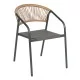 ΠΟΛΥΘΡΟΝΑ HOMAN HM6430.01 ΓΚΡΙ ΜΕΤΑΛΛΟ & TEXTILENE--ΜΠΕΖ P.E.RATTAN 53x58x75Υεκ