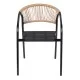 ΠΟΛΥΘΡΟΝΑ HOMAN HM6430.03 ΜΑΥΡΟ ΜΕΤΑΛΛΟ & TEXTILENE--ΜΠΕΖ P.E.RATTAN 53x58x75Υεκ