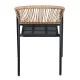 ΠΟΛΥΘΡΟΝΑ HOMAN HM6430.03 ΜΑΥΡΟ ΜΕΤΑΛΛΟ & TEXTILENE--ΜΠΕΖ P.E.RATTAN 53x58x75Υεκ