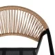 ΠΟΛΥΘΡΟΝΑ HOMAN HM6430.03 ΜΑΥΡΟ ΜΕΤΑΛΛΟ & TEXTILENE--ΜΠΕΖ P.E.RATTAN 53x58x75Υεκ