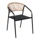 ΠΟΛΥΘΡΟΝΑ HOMAN HM6430.03 ΜΑΥΡΟ ΜΕΤΑΛΛΟ & TEXTILENE--ΜΠΕΖ P.E.RATTAN 53x58x75Υεκ