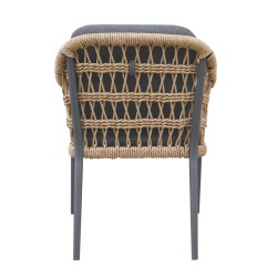 ΠΟΛΥΘΡΟΝΑ BOXER HM6556.01 ΑΛΟΥΜΙΝΙΟ & ΜΑΞΙΛΑΡΙΑ ΓΚΡΙ-TWIST WICKER 61x59x78,5Yεκ
