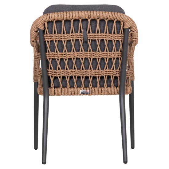 ΠΟΛΥΘΡΟΝΑ BOXER HM6556.01 ΑΛΟΥΜΙΝΙΟ & OLEFIN ΓΚΡΙ-TWIST WICKER 58x60x80Yεκ
