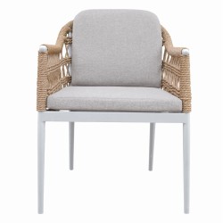 ΠΟΛΥΘΡΟΝΑ BOXER HM6556.02 ΑΛΟΥΜΙΝΙΟ & ΜΑΞΙΛΑΡΙΑ ΜΠΕΖ-TWIST WICKER 61x59x78,5Yεκ