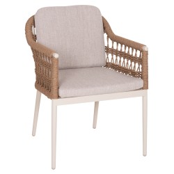 ΠΟΛΥΘΡΟΝΑ BOXER HM6556.02 ΑΛΟΥΜΙΝΙΟ & OLEFIN ΜΠΕΖ-TWIST WICKER 58x60x80Yεκ