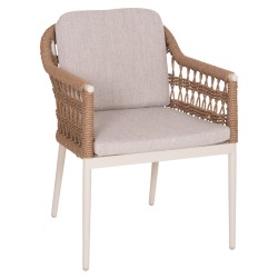 ΠΟΛΥΘΡΟΝΑ BOXER HM6556.02 ΑΛΟΥΜΙΝΙΟ & OLEFIN ΜΠΕΖ-TWIST WICKER 58x60x80Yεκ