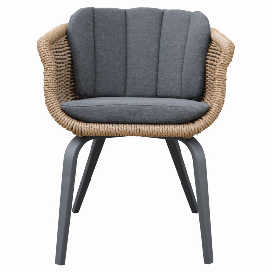 ΠΟΛΥΘΡΟΝΑ VICTUS HM6559.01 ΑΛΟΥΜΙΝΙΟ & ΜΑΞΙΛΑΡΙΑ ΓΚΡΙ-TWIST WICKER 59x68.5x75Yεκ