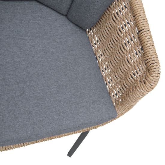 ΠΟΛΥΘΡΟΝΑ VICTUS HM6559.01 ΑΛΟΥΜΙΝΙΟ & ΜΑΞΙΛΑΡΙΑ ΓΚΡΙ-TWIST WICKER 59x68.5x75Yεκ