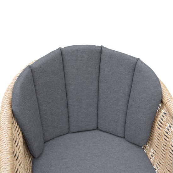 ΠΟΛΥΘΡΟΝΑ VICTUS HM6559.01 ΑΛΟΥΜΙΝΙΟ & ΜΑΞΙΛΑΡΙΑ ΓΚΡΙ-TWIST WICKER 59x68.5x75Yεκ