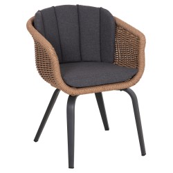 ΠΟΛΥΘΡΟΝΑ VICTUS HM6559.01 ΑΛΟΥΜΙΝΙΟ & OLEFIN ΓΚΡΙ-TWIST WICKER 60x62x76Yεκ