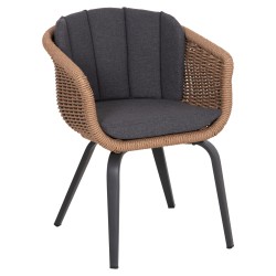 ΠΟΛΥΘΡΟΝΑ VICTUS HM6559.01 ΑΛΟΥΜΙΝΙΟ & OLEFIN ΓΚΡΙ-TWIST WICKER 60x62x76Yεκ