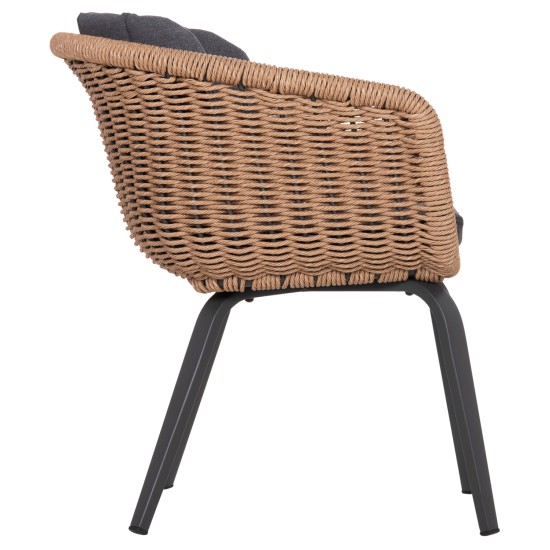 ΠΟΛΥΘΡΟΝΑ VICTUS HM6559.01 ΑΛΟΥΜΙΝΙΟ & OLEFIN ΓΚΡΙ-TWIST WICKER 60x62x76Yεκ