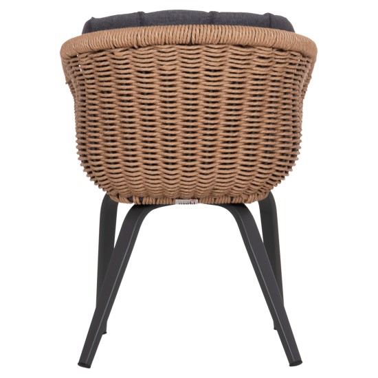 ΠΟΛΥΘΡΟΝΑ VICTUS HM6559.01 ΑΛΟΥΜΙΝΙΟ & OLEFIN ΓΚΡΙ-TWIST WICKER 60x62x76Yεκ