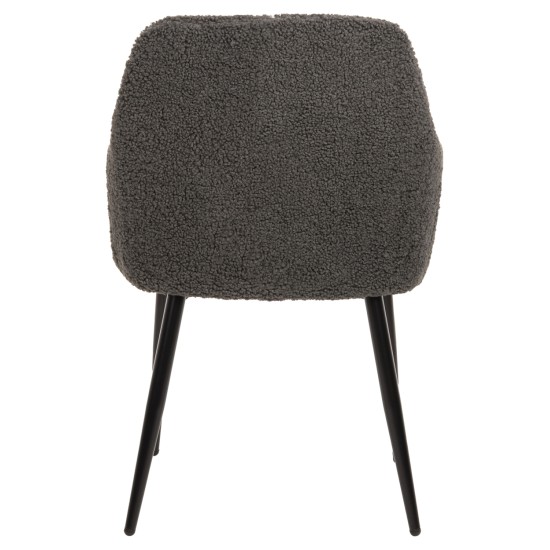 ΠΟΛΥΘΡΟΝΑ SHELLY HM8591.01 ΥΦΑΣΜΑ TEDDY ΓΚΡΙ ΜΕ ΜΑΥΡΑ ΜΕΤΑΛΛΙΚΑ ΠΟΔΙΑ 57x55x87Yεκ.