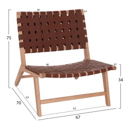 ΠΟΛΥΘΡΟΝΑ HM9326.01 FELIPE ΞΥΛΟ ΤΟΟΝ ΜΕ ΠΛΕΞΗ PU 67x70x75Y εκ.