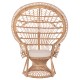 ΠΟΛΥΘΡΟΝΑ ROYAL PEACOCK HM9342 RATTAN ΣΕ ΦΥΣΙΚΟ-ΜΑΞΙΛΑΡΙ ΜΠΕΖ 114x72x150Yεκ.