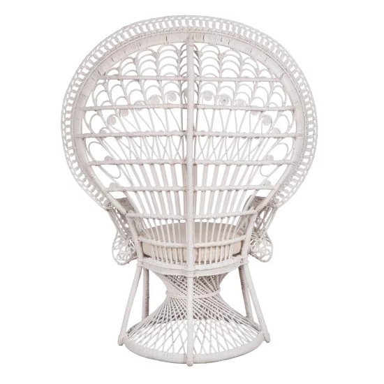 ΠΟΛΥΘΡΟΝΑ ROYAL PEACOCK HM9342.02 RATTAN ΣΕ ΛΕΥΚΟ-ΜΑΞΙΛΑΡΙ ΛΕΥΚΟ 114x72x150Yεκ.