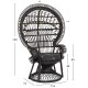 ΠΟΛΥΘΡΟΝΑ ROYAL PEACOCK HM9342.03 RATTAN ΜΑΥΡΟ-ΜΑΞΙΛΑΡΙ ΜΑΥΡΟ 114x72x150Yεκ.