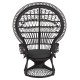 ΠΟΛΥΘΡΟΝΑ ROYAL PEACOCK HM9342.03 RATTAN ΜΑΥΡΟ-ΜΑΞΙΛΑΡΙ ΜΑΥΡΟ 114x72x150Yεκ.