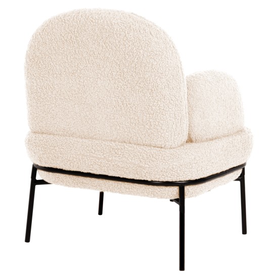 ΠΟΛΥΘΡΟΝΑ AGNES HM9525.23 ΛΕΥΚΟ ΜΠΟΥΚΛΕ-ΜΑΥΡΑ ΜΕΤΑΛΛΙΚΑ ΠΟΔΙΑ 74x71x83Υεκ.