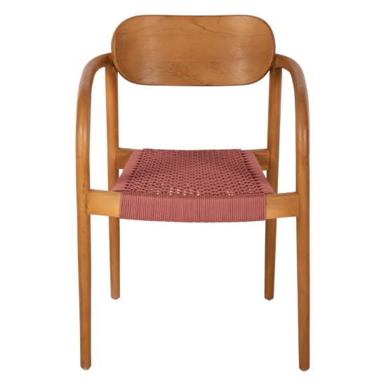 ΠΟΛΥΘΡΟΝΑ OSLO HM9636.06 ΞΥΛΟ TEAK ΦΥΣΙΚΟ & ΡΟΖ ΣΧΟΙΝΙ 55x54x80Yεκ.