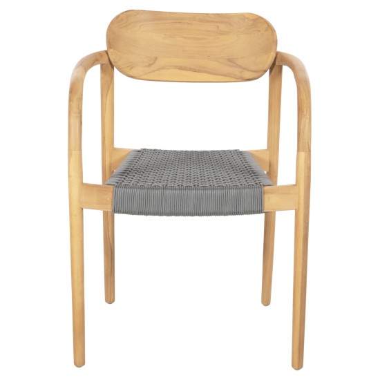 ΠΟΛΥΘΡΟΝΑ OSLO HM9636.08 ΞΥΛΟ TEAK ΦΥΣΙΚΟ & ΓΚΡΙ ΣΧΟΙΝΙ 55x54x80Yεκ.