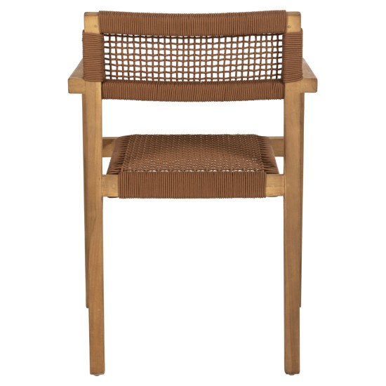 ΠΟΛΥΘΡΟΝΑ CHARLOTTE HM9637.01 ΞΥΛΟ TEAK ΦΥΣΙΚΟ & ΚΑΦΕ ΣΧΟΙΝΙ 59x54x83Y εκ.