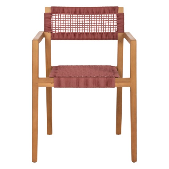 ΠΟΛΥΘΡΟΝΑ CHARLOTTE HM9637.06 ΞΥΛΟ TEAK ΦΥΣΙΚΟ & ΡΟΖ ΣΧΟΙΝΙ 59x54x83Y εκ.